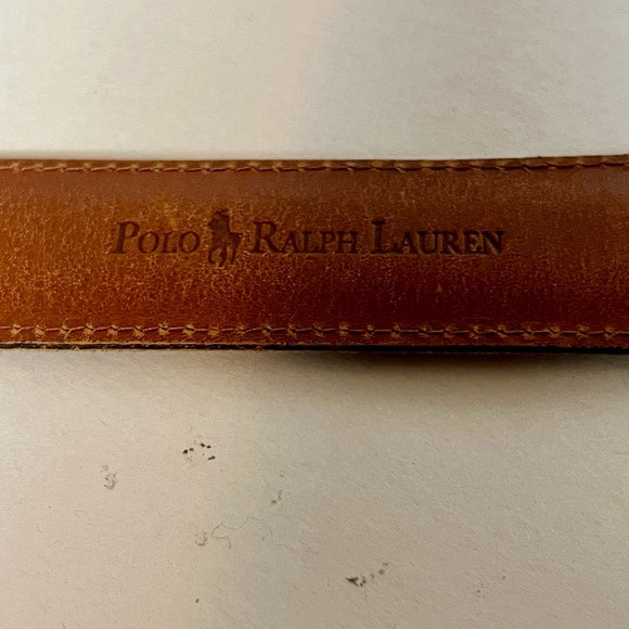 Polo Ralph Lauren Men’s Croc Embossed Leather  Brown Belt 36 - Picture 6 of 9
